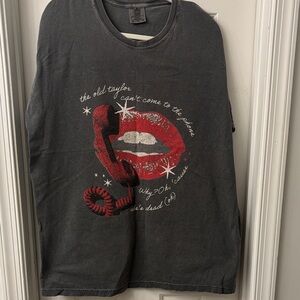 Comfort Colors Charcoal T-Shirt w/ Taylor Swift Lyrics